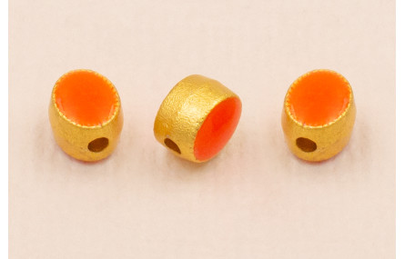 Entrepieza Ovalada 5*5*4mm Oro Esmalte Naranja