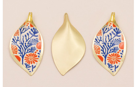 Cogante Hoja 56*26 O. Mate  Corales Rojos y Azules