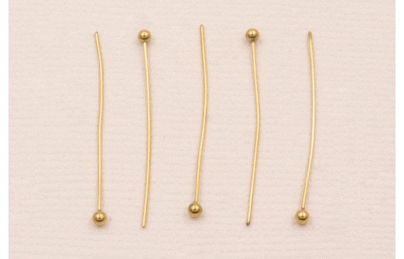 Alfiler Acero Inox. 316L  0,5*30*2mm Baño Oro