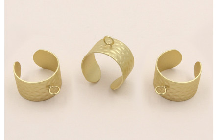 Anillo labrado 12mm con anilla Dorado Mate