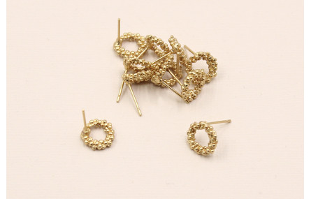 Perno corona flores 11mm oro mate