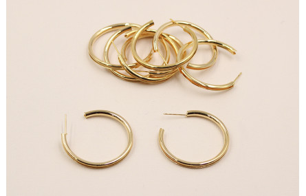 Pendiente Aro con ranura 32mm diam. Oro