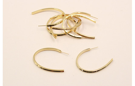 Pendiente Aro con ranura 50*35mm Oro