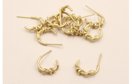 Pendiente Semi Aro serpiente 14mm diam Dorado Mate