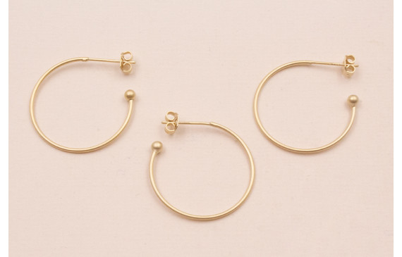 Pendiente anilla 20mm Dorado Mate