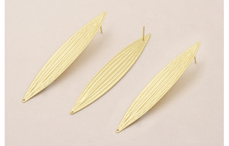 Pendiente Hoja Alargada 75*14mm Dorado Mate