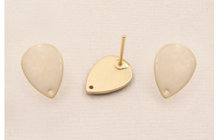 Gota Dorado Mate 12*8mm esmalte Rosa Claro