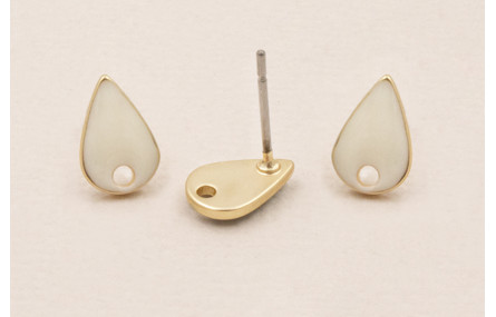 Perno Gota esmaltado 10*6mm Blanco Roto