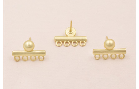 Pendiente con 4 anillas 17mm Oro Mate