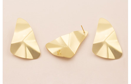 Pendiente Péndulo Arrugado 47*27mm Oro Mate