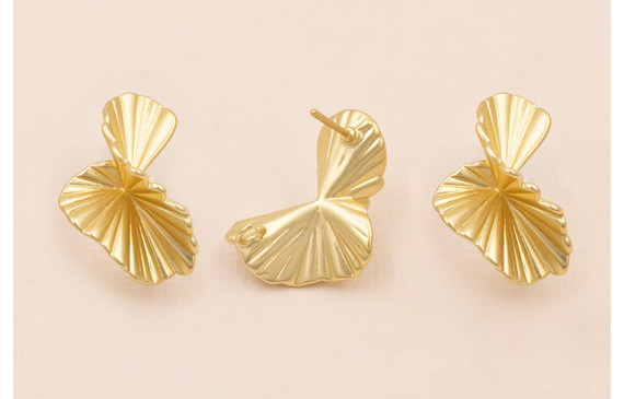 Pendiente Retorcido 25*15mm Oro Mate