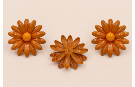 Pendiente Flor 40mm Ocre y Naranja