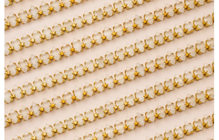 Cadena strass Cristal opal de 3*6mm sobre latón