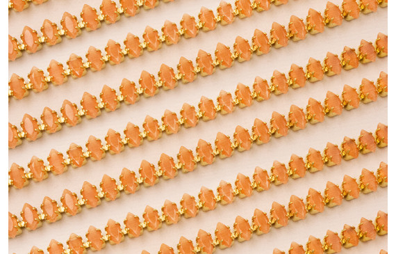 Cadena strass Cristal Naranja de 3*6mm sobre latón