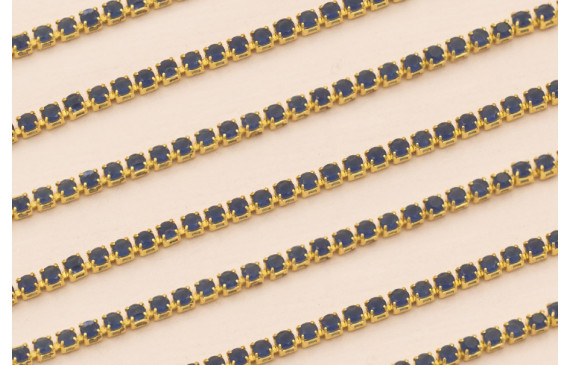 Cadena Strass Critstal 2mm Azul intenso