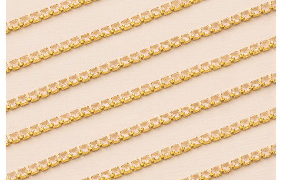 Cadena Strass Critstal 2mm Color Rosa Opal
