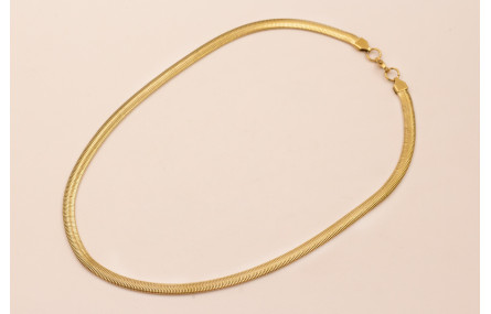 Collar Completo Acero Inox. Tira serpiente 6*3 Oro