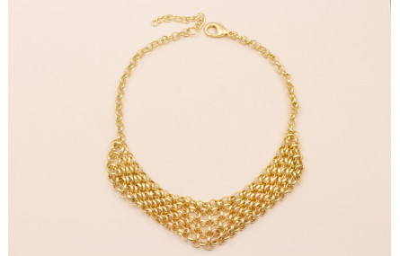Collar Malla Eslabones 170*40mm Oro Mate