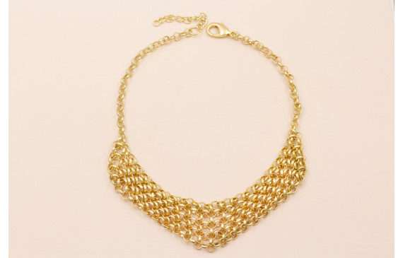 Collar Malla Eslabones 170*40mm Oro Mate