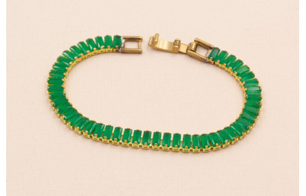 Cadena Strass de 16cms y piedra de  5*2mm verde