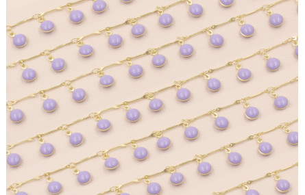 Cadena colgante Chapitas 7mm esmalte Lila