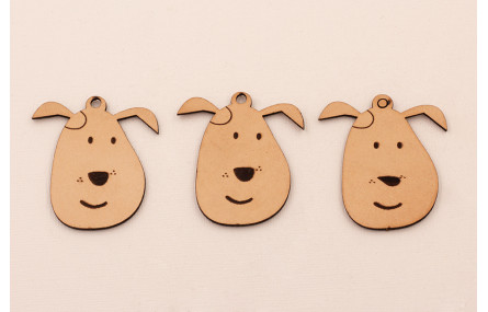 Cabeza Perro Cuero 50*45mm NAtural