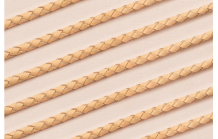 Cuero trenzado de 3mm Color Natural