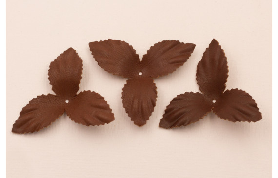 Flor pétalos relieve 60mm diam. Marrón Chocolate
