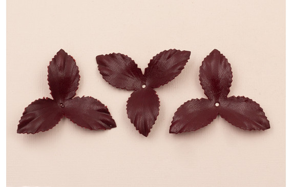 Flor pétalos relieve 45mm diam. Granate