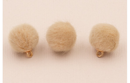 Bolita 16mm de pelo con gancho marrón