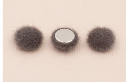 Media bola 15mm de pelo gris