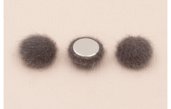 Media bola 15mm de pelo gris