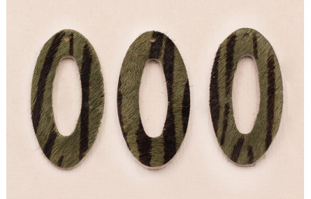 Aro Ovalado Piel Tintada 39mm Cebra Gris