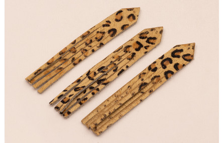 Fleco Piel tintada 92mm largo Leopardo