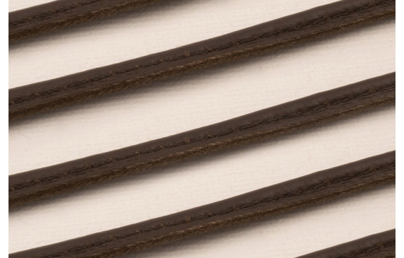 Cuero cosido relleno de Algodón de 3mm Marrón