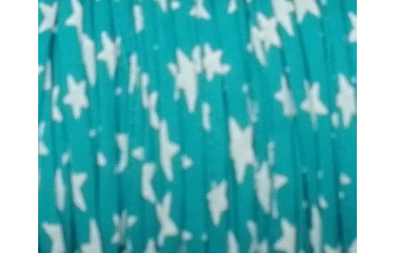 Cinta tubular Liberty 4mm turquesa+flor blanca