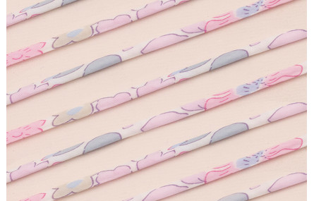 Cinta tubular Liberty 4mm Flores rosas palidas