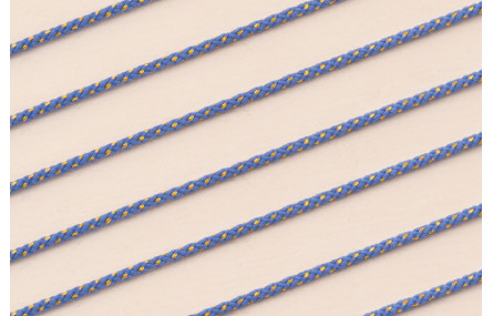 Cordón de 1,5mm con Hilo Dorado Color Azul