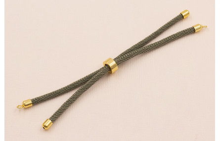 Cordón de 3mm Preparado para Pulsera Gris Piedra
