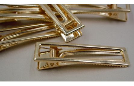 Pinza Pelo Rectangular  60*17mm Dorada