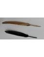 Pluma negra 130mm dorada por un lado