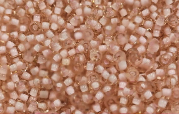 10 gramos de Abalorio cristal rosa transparente