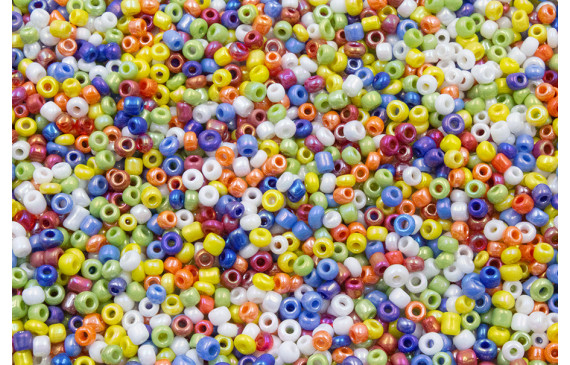 10 gramos de Abalorio Mix color Brillo  de 2mm