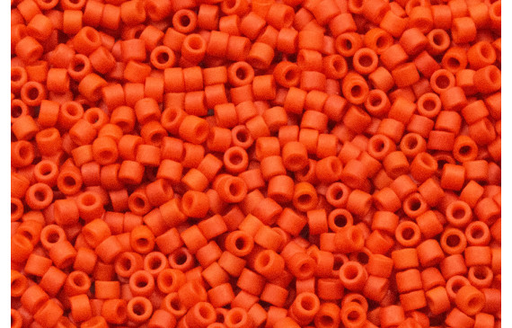 Bolsa 8grs Delica 11/0 Dyed Opq Vermilion Matted