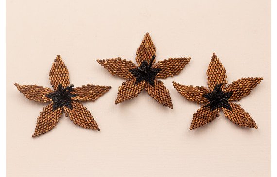 Flor Microtubos de 50mm Cobre y Negro