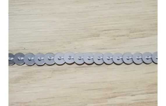 Tira de lentejuelas de 4mm Plata Vieja