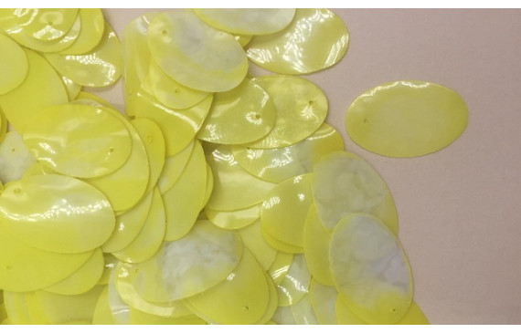 Lentejuela Ovalo 25*16mm Amarillo