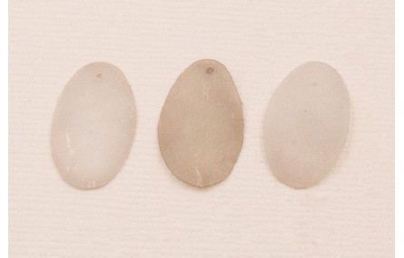 Ovalo 27*16mm Beige Mate rugoso