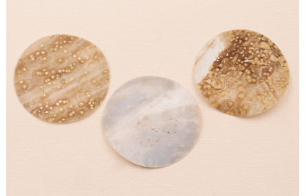 Lentejuela Disco de 40mm Marrón Textura Transp