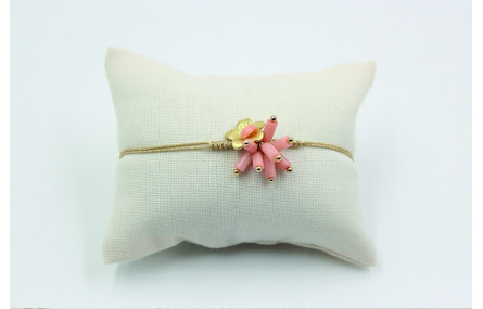 Pulsera nudo serpiente en color oro palido con cor